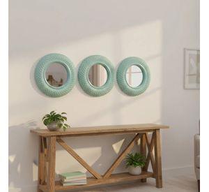 Set 3 Espejo Acento Decorativo Pared Diseño Vintage Jhn