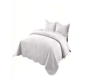 QUILT CUBRECAMA DE VERANO 2 PLAZAS CON RELIEVE COLOR BLANCO