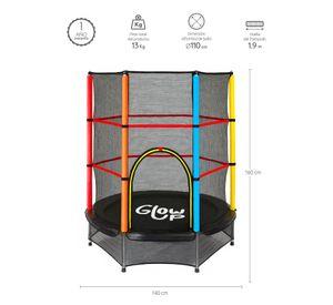 Cama Elástica GlowUp 1.40 x 1.60 mt 4.5 Ft Malla Seguridad Superior