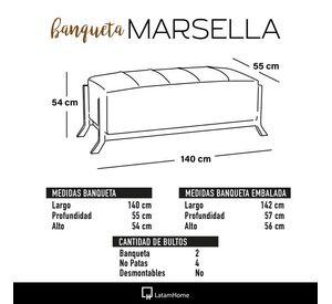 Banqueta Marsella Tela Velvet Burdeo