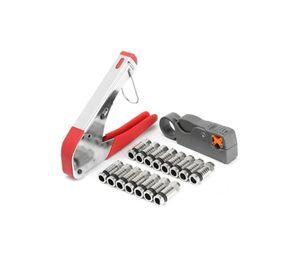 Kit Crimpeadora Pelacable Cortadora Coaxial y 20 conectores RG6