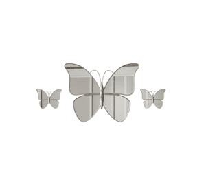 Set 3 Espejo Decorativo Pared Mariposa Funcional Hogar Jhn