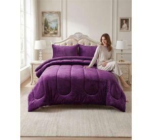 Cubrecama de Plush con Chiporro Diseño Ondas 2 plazas morado