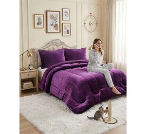 Cubrecama de Plush con Chiporro Diseño Ondas 2 plazas morado