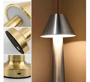 Lampara De Mesa Touch Led Recargable Usb Plateada