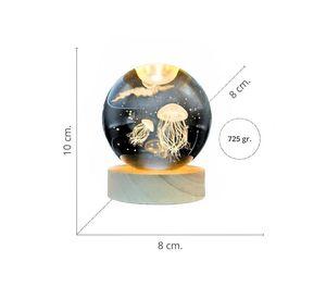 Lampara Bola De Cristal LED Medusas y Luna