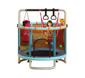 Mini Trampolín Cama Elástica 1.4M con 5 Juguetes Celeste