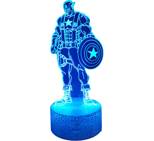Lámpara ilusión 3D Capitán América 7 Colores Led
