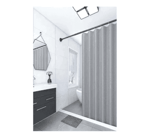 Cortina Ducha Baño 180x180 Plastico Gris Elegante