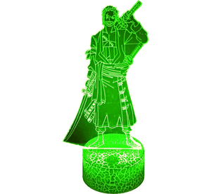 Lámpara ilusión 3D Zoro Roronoa Parado 7 Colores Led