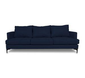 Sofá Aldara Felpa Azul 3 Cuerpos