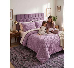 Plumón Térmico Trenzas de Terciopelo 1,5 plazas violeta