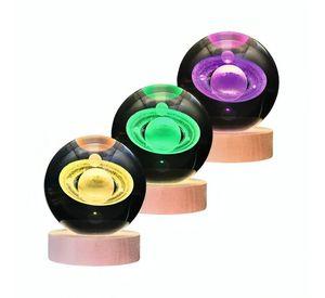 Lampara Bola De Cristal LED RGB Colores Saturno