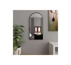 Espejo Rectangular Negro con Marco en Estructura Metálica