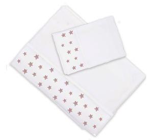 Juego de Sábanas 1 Plaza Estrellas Rosa
