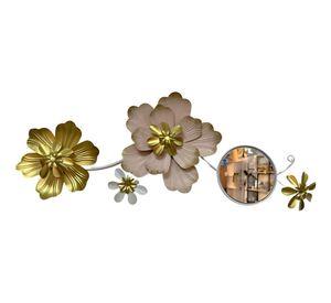 Espejo Decorativo Pared Adorno Versátil Flores Hogar Jhn