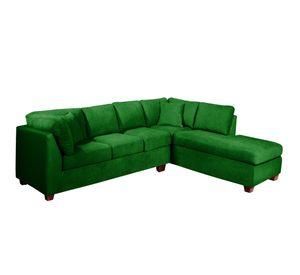SECCIONAL PADUA DER TELA VELVET VERDE