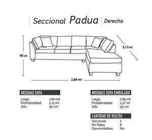 SECCIONAL PADUA DER TELA VELVET VERDE