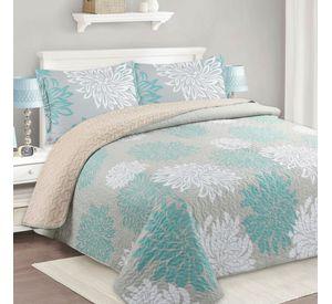 Cubrecama Quilt Sherpa 1.5 - Varios Modelos W.m G Azul Acero Diseño