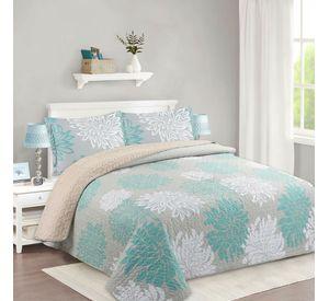Cubrecama Quilt Sherpa 1.5 - Varios Modelos W.m G Azul Acero Diseño