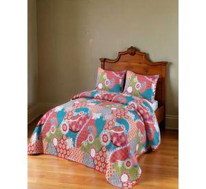 CUBRECAMA DE VERANO CON POMPON Y DISENO KING MULTICOLOR 02