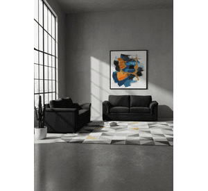LIVING ANCONA 3-2 TELA  VELVET  NEGRO