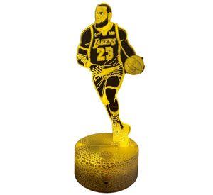 Lámpara ilusión 3D De LeBron James 7 Colores Led Basquet