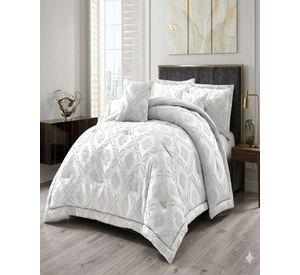 Cubrecama Quilt Nórdico Delgado Diseño Flores king blanco
