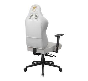 Silla Gamer Ergonomica Giratoria Cougar Pryme Blanca Dorada Cuero Sintetico Blanco