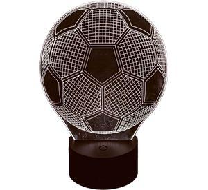 Lámpara ilusión 3D De Pelota De Futbol 7 Colores Led Integrados