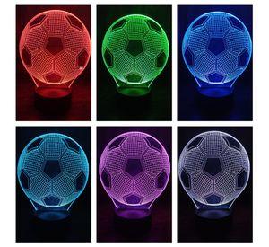 Lámpara ilusión 3D De Pelota De Futbol 7 Colores Led Integrados