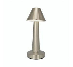Lampara De Mesa Touch Led Recargable Usb Plateada