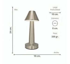 Lampara De Mesa Touch Led Recargable Usb Plateada