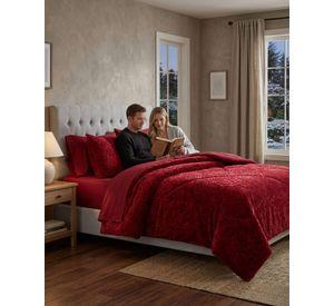 "Plumón Chiporro 2 plazas con Relieve "El favorito para tu invierno" rojo