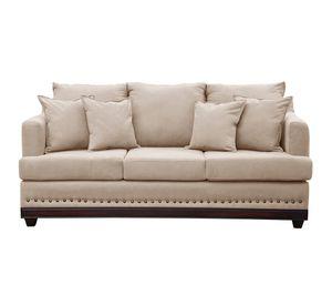 Sofa 3c Estambul tachas Tela  Beige 200 X 90 X 95