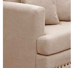 Sofa 3c Estambul tachas Tela  Beige 200 X 90 X 95