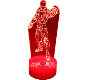 Lámpara ilusión 3D Ironman 7 Colores Led Iron-Man