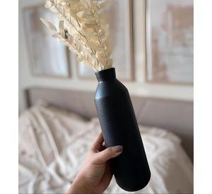 Florero Decorativo Jarrón Cerámica Alto Mesa Negro Jhn