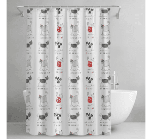 Cortina de Baño Estampada de gatos