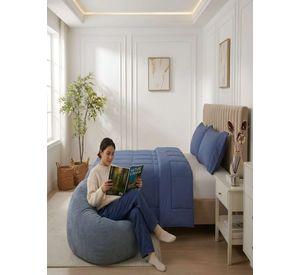 Cubrecama Quilt 2 Plazas Delgado Resistente a Arrugas azul