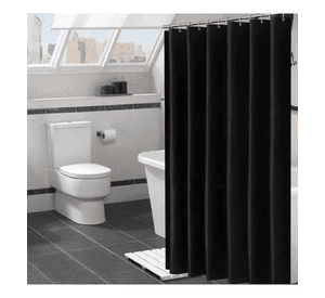 Cortina Plástica Baño Negra 180x180