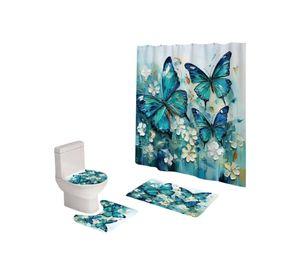 Juego 5 piezas con Cortina de baño de Tela Poliéster y Forro de Ducha de Plástico J-6
