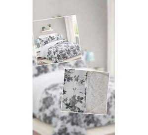 Cubrecama Quilt Sherpa 2pl - Varios Modelos W.m G Blanco Y Gris Diseño Floral Blanco Y Gris