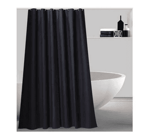Cortina Plástica Baño Negra 180x180