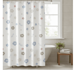 Cortina de Baño de Peva con Estampado de Flores
