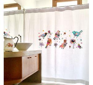 Cortina de Baño Pajaros Colores