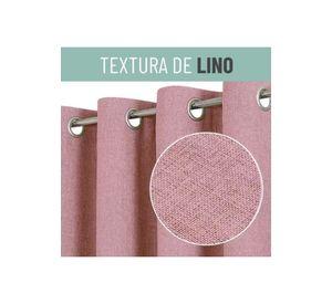 Cortina Blackout 100% 2 Paños 140x220cm Textura Lino Rosado