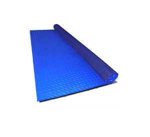 Piso Rollo Diamantado Antifuego azul. 3mm *1.2mts *10mts