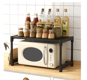 Rack Estante Microondas Organizador Cocina Ahorra Espacio Negro