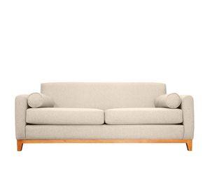 Sofá Meli Chenille Tipo Lino Beige 2 Cuerpos